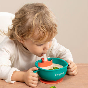 3 In 1 Baby Feeding Bowl With Straw And Handle
